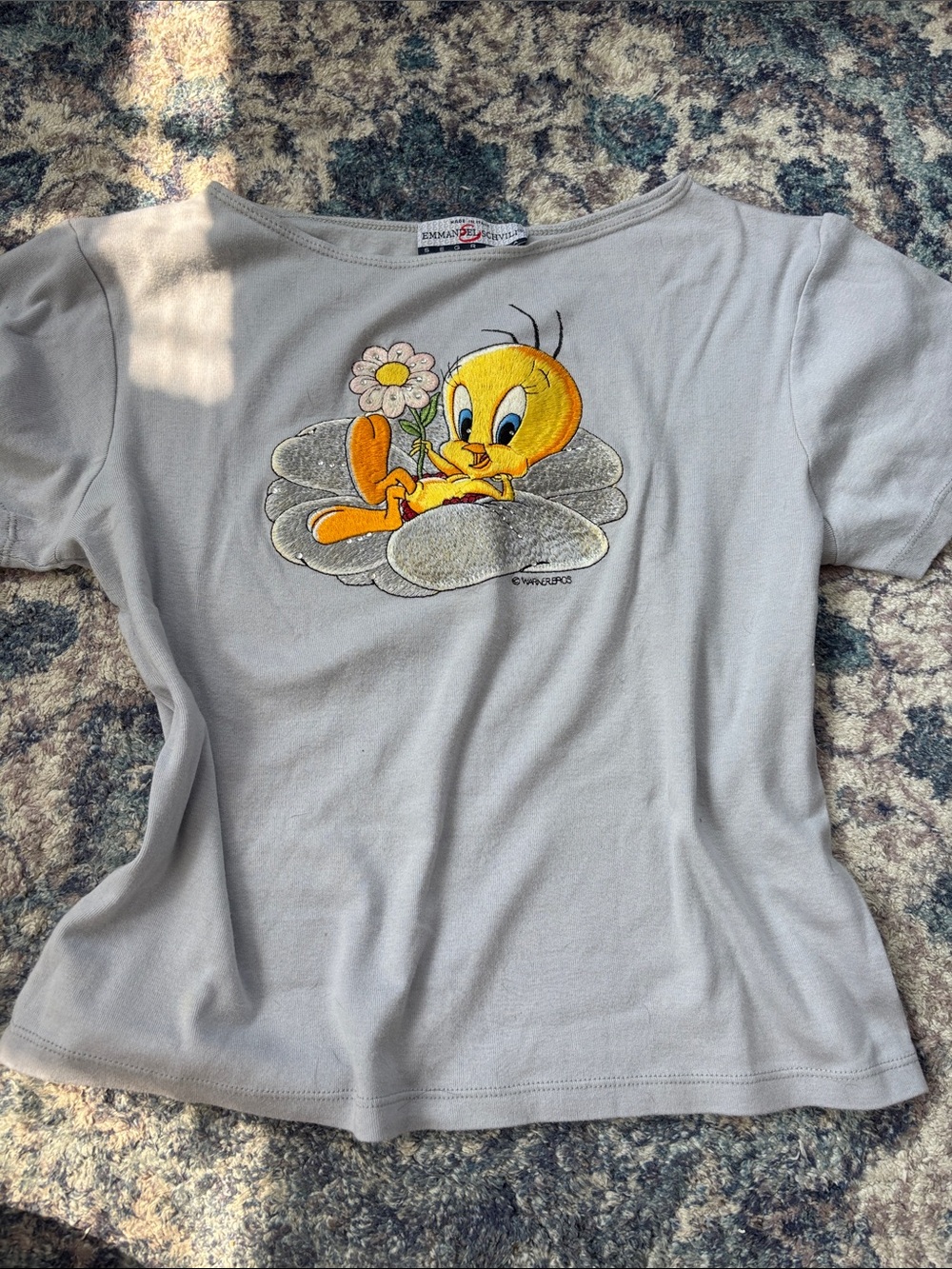 Tweety Graphic Short Sleeve Tee - Light Gray